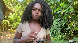 we took the hot black girl to the waterfall and fucked her