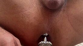 Jack Handy stretches asshole with dildo and fingering for intense solo play