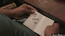 so this slutty stepdaughter got drilled hard, riding cowgirl style. man, she was creamed all over!