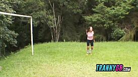 damn, soccer trainer’s tight asshole gets pounded by horny trannies in outdoor gangbang!