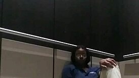 i watched this ebony big ass fingering to orgasm in public elevator