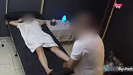 i went to the masseuse and left the camera rolling on the naughty guy giving me a creampie orgasm outdoors