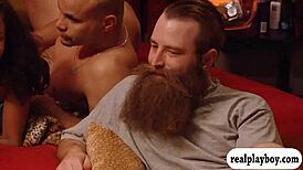 Swingers really enjoyed that orgy in the red room with blowjobs