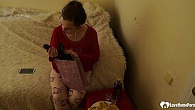 hot stepdaughter loves pleasuring herself with a dildo