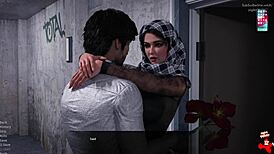 Cartoon adult film with Esra in Istanbul - office scene