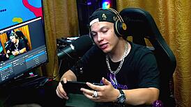 She Pulled Out Her Husband's Cock During The Podcast And Sucked It Deep, Leaving The Presenter Speechless.