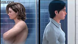 Hey, you jerking off while stepmom's stuck in shower?