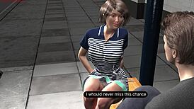 Matt plays rough with bus stop girl in shaved pussy creampie roleplay.