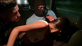 Teen Brunette Starts in Car, Finishes with Deepthroat on Bridge.