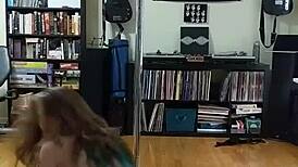 Blonde milf rips her black and white skirt