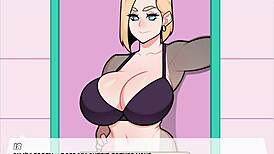 Foxicube Games Android 18 porn parody is wild!
