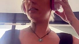 blonde gym runner exposes big tits outdoors after intense workout gets horny and wet