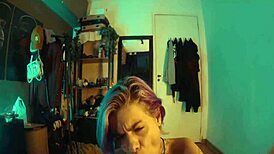 Pretty Skinny Girl Gives Sloppy Blowjob To Him