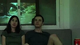 Hot teen friends get horny watching a movie and can't resist bedroom sex