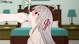 alya sucks every drop from speed condom in russian hentai parody cartoon