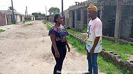 Young girl meets guy on street for outdoor ass fucking