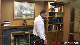 The gay bishop says, 'I'm going to fuck that young Mormon bareback!'