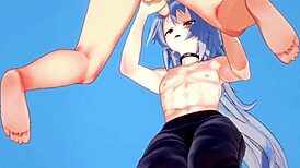 razor and diluc clash in intense bareback anime action