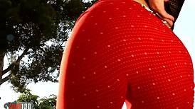 Watch the horny MILF brunette Julia Gomez strip in lingerie