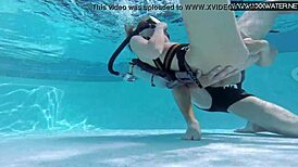 Minnie Manga Dives Deep Taking Hard Cock Underwater in Tight Hole.