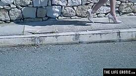 Sexy Blonde Babe Masturbates To Squirting Orgasm In Sunshine