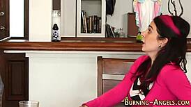 tattooed girl gets intense action