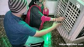 Indian wife bent over electrician