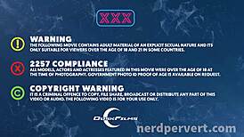 Valentina Bianco gets nerd spunk all over her face after wild blowjob