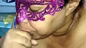 Watch this mature BBW puta jerking and milking cock in lingerie