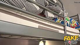 cute teen in pigtails experiences intense encounter at fake hostel