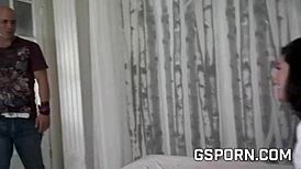 asian milf with natural tits fucking hard in bed