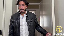 Two petite latinas, missing their boyfriends, eagerly devour their stepfather in a passionate threesome