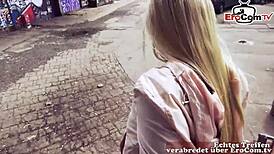 Deutsche vollbusige blonde teen 18+agerin in einer �ffentlichen bar beim sextreffen, fucking outdoors with big tits