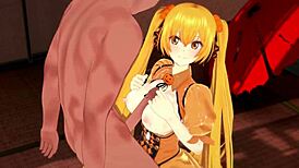 sexy hatsune miku in halloween remix with big tits and creampie fucking 😈