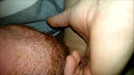 Ginger guy licks and sucks on her dripping wet pussy in high definition close-up