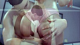 Teen licks milf's big ass in heart problem game.