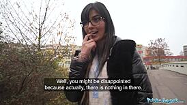 Public agent finds a happy Pakistani woman for a daring fuck in public toilets.