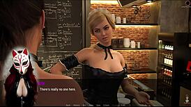 Kate 8: Brunette Maid in Stockings Flashes Big Tits Outdoors