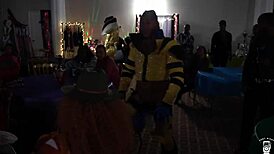 X men strip naked for milfs in interracial orgy with big cocks and anal action