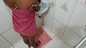 I spotted my cute prostitute in the bathroom, and she eagerly asked to see my dick