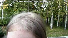 Tear Pantyhose, Drill Beaver Outdoors With Hot Girlfriend.