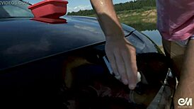 naked men at car wash end with gay jerk and massive cumshot! 🚗💦