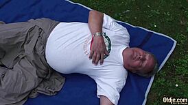 hot teen bangs grandpa and swallows his load