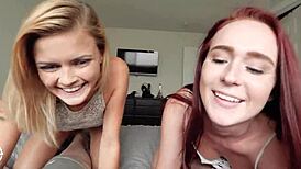 i watch two teen 18+s alice and madison give pov blowjob to big cock