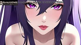 Beautiful Asian girl gives positive affirmations in anime style