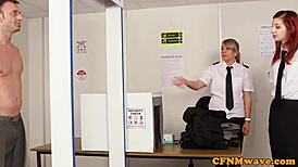 agent mishka devling gives rough handjob in uniform