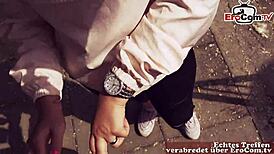 Deutsche vollbusige blonde teen 18+agerin in einer �ffentlichen bar beim sextreffen, fucking outdoors with big tits