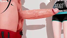 futa babe with huge tits and ass gets lewd in the gym with monster cock 😈💦