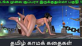 In this tamil audio tale, a young indian girl's breasts are super, leading to her solo fun in a 3d animated cartoon.