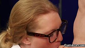 wacky idol takes cum load on face, swallowing every drop after blowbang